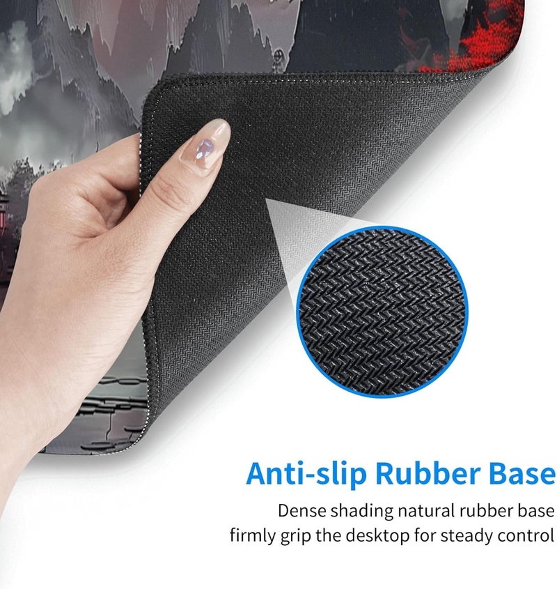 Brecoy Extended Gaming Mouse Pad, Large Gaming Mouse Waterproof with Stitched Edges, Non-Slip Desktop Pad for Home and Office, Level Up Your 31.5x11.8 Inch… (Japanese Style) - Image 5